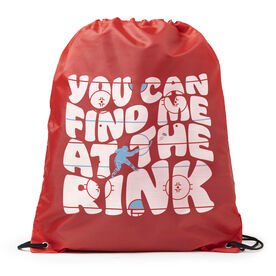 Hockey Drawstring Backpack - You Can Find Me At The Rink