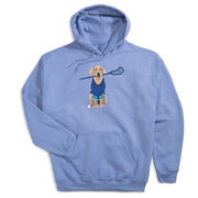 Guys Lacrosse Hooded Sweatshirt - Laxer the Lacrosse Dog