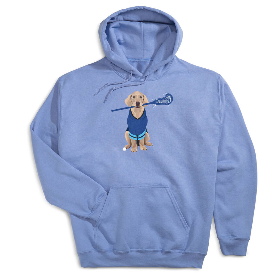Guys Lacrosse Hooded Sweatshirt - Laxer the Lacrosse Dog