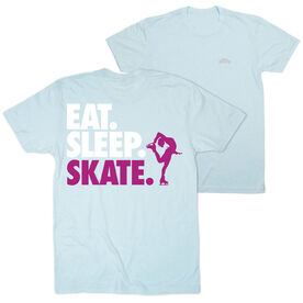 Figure Skating Short Sleeve T-Shirt - Eat. Sleep. Skate. (Back Design)