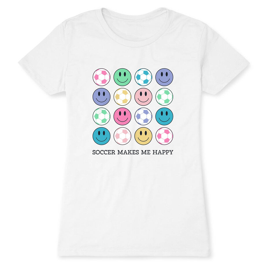 Soccer Women's Everyday Tee - Soccer Makes Me Happy