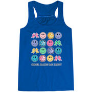  Cheerleading Flowy Racerback Tank Top - Cheer Makes Me Happy