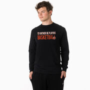 Basketball Tshirt Long Sleeve - I'd Rather Be Playing Basketball