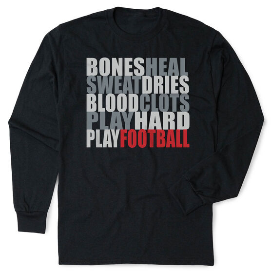 Football Tshirt Long Sleeve - Bones Saying