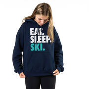 Skiing Hooded Sweatshirt - Eat Sleep Ski