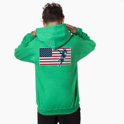 Guys Lacrosse Hooded Sweatshirt - Patriotic Lacrosse (Back Design)