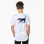 Baseball Short Sleeve T-Shirt - Navy Baseball Dog (Back Design)