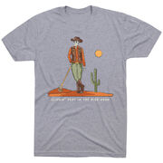 Guys Lacrosse Short Sleeve T-Shirt - Slingin Heat In The High Noon