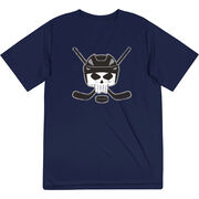 Hockey Short Sleeve Performance Tee - Hockey Helmet Skull