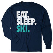 Skiing & Snowboarding Tshirt Long Sleeve - Eat. Sleep. Ski