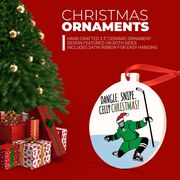 Hockey Round Ceramic Ornament - Dangle Snipe Celly Christmas!