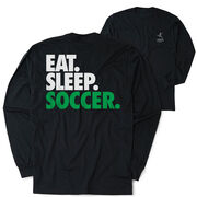 Soccer Tshirt Long Sleeve - Eat. Sleep. Soccer (Back Design)