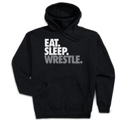 Wrestling Hooded Sweatshirt - Eat Sleep Wrestle (Stack) [Adult Medium/Black] - SS