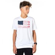 Guys Lacrosse Short Sleeve T-Shirt - American Flag