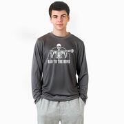 Guys Lacrosse Long Sleeve Performance Tee - Bad To The Bone