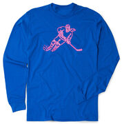 Hockey Tshirt Long Sleeve - Neon Hockey Girl