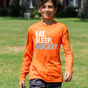 Hockey Long Sleeve Performance Tee - Eat. Sleep. Hockey.