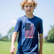 Hockey Short Sleeve Performance Tee - American Flag