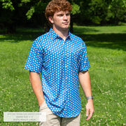 Baseball Performance Short Sleeve Button Down Shirt - Pop Fly