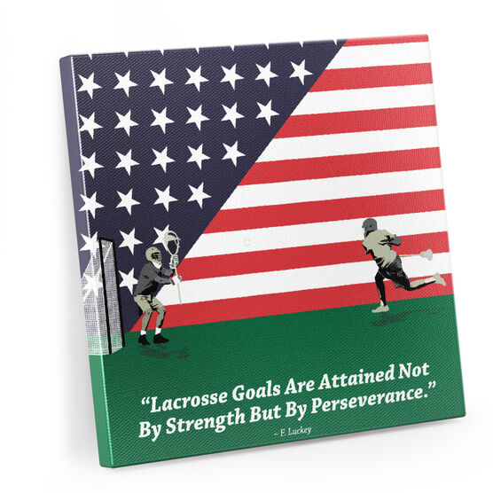Guys Lacrosse Canvas Wall Art - Lacrosse Patriotic