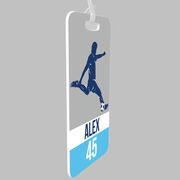 Soccer Bag/Luggage Tag - Personalized Soccer Guy Name and Number