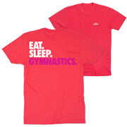 Gymnastics Short Sleeve T-Shirt - Eat. Sleep. Gymnastics. (Back Design)