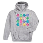 Volleyball Hooded Sweatshirt - Volleyball Makes Me Happy