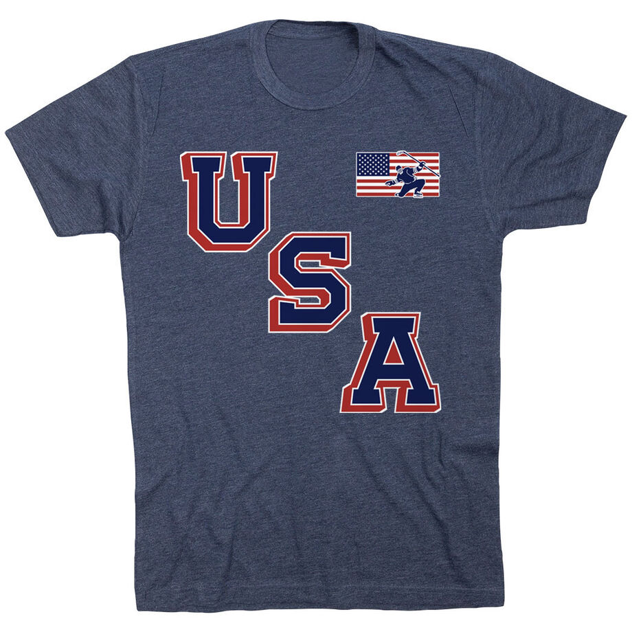 Hockey T-Shirt Short Sleeve - Hockey USA Gold