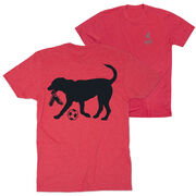 Soccer Short Sleeve T-Shirt - Spot The Soccer Dog (Back Design)