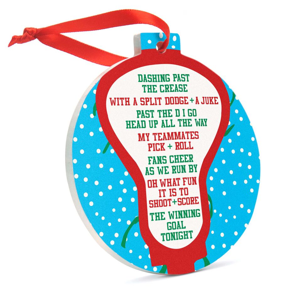 Guys Lacrosse Round Ceramic Ornament - Jingle All the Way