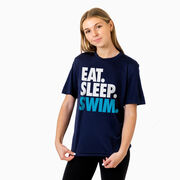 Swimming Short Sleeve Performance Tee - Eat. Sleep. Swim.