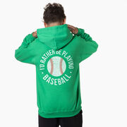 Baseball Hooded Sweatshirt - I'd Rather Be Playing Baseball Distressed (Back Design)