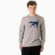 Baseball Tshirt Long Sleeve - Navy Baseball Dog