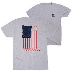 Hockey Short Sleeve T-Shirt - American Flag (Back Design)