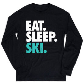 Skiing & Snowboarding Tshirt Long Sleeve - Eat. Sleep. Ski