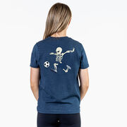 Soccer Short Sleeve T-Shirt - Skeleton Striker (Back Design)