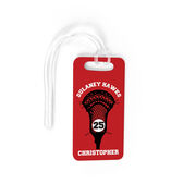 Guys Lacrosse Bag/Luggage Tag - Custom Number Stick Head