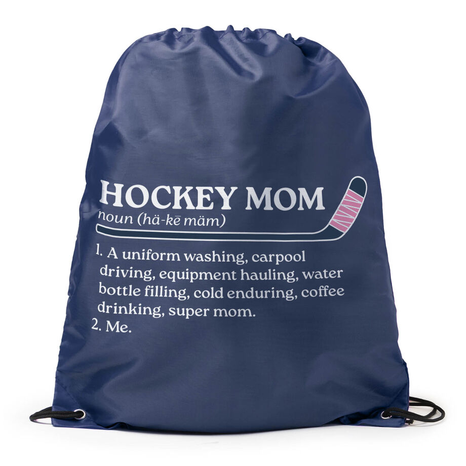 Hockey Drawstring Backpack - Hockey Mom Definition