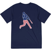 Baseball Short Sleeve Performance Tee - Baseball Stars and Stripes Player