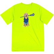 Guys Lacrosse Short Sleeve Performance Tee - Laxer the Lacrosse Dog