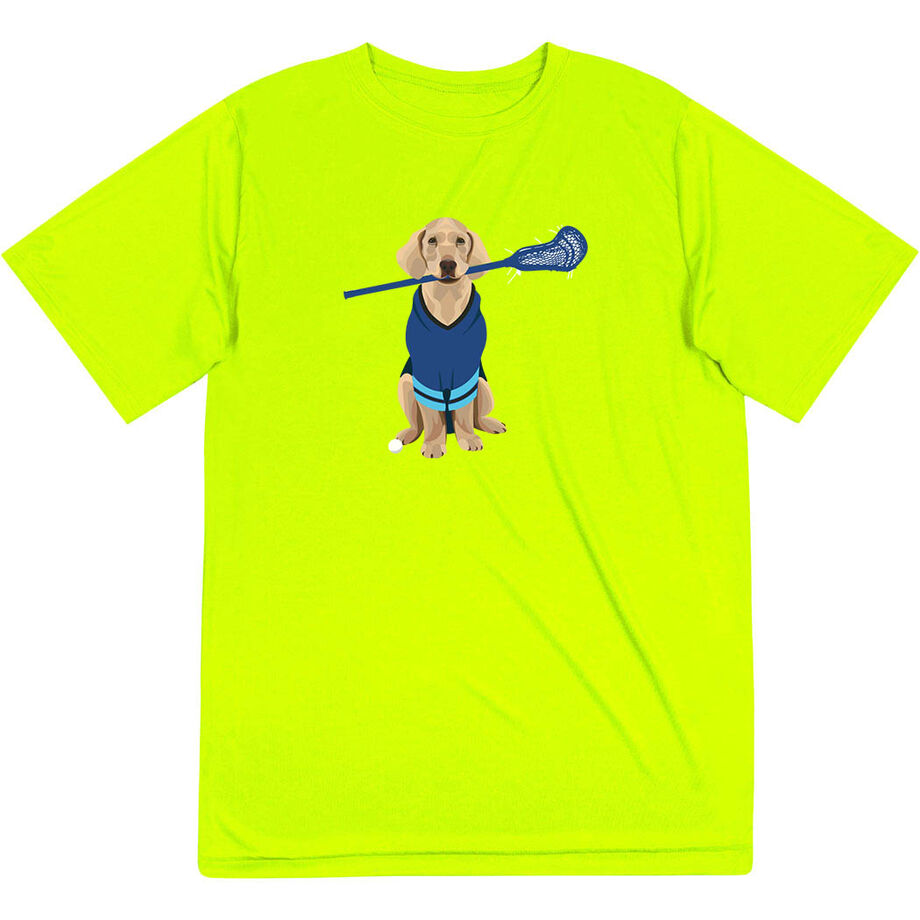 Guys Lacrosse Short Sleeve Performance Tee - Laxer the Lacrosse Dog