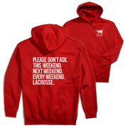 Girls Lacrosse Hooded Sweatshirt - All Weekend Lacrosse (Back Design) 