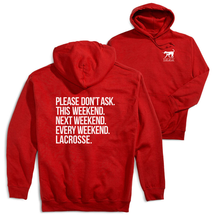 Girls Lacrosse Hooded Sweatshirt - All Weekend Lacrosse (Back Design) 