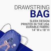 Volleyball Drawstring Backpack - Volleyball Stars and Stripes Player