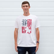 Hockey T-Shirt Short Sleeve - Hockey Dad American Flag
