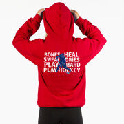 Hockey Hooded Sweatshirt - Bones Heal Hockey (Back Design) 