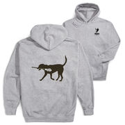 Guys Lacrosse Hooded Sweatshirt - Max The Lax Dog (Back Design)