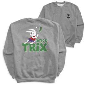 Guys Lacrosse Crewneck Sweatshirt - Stick Tricks (Back Design)