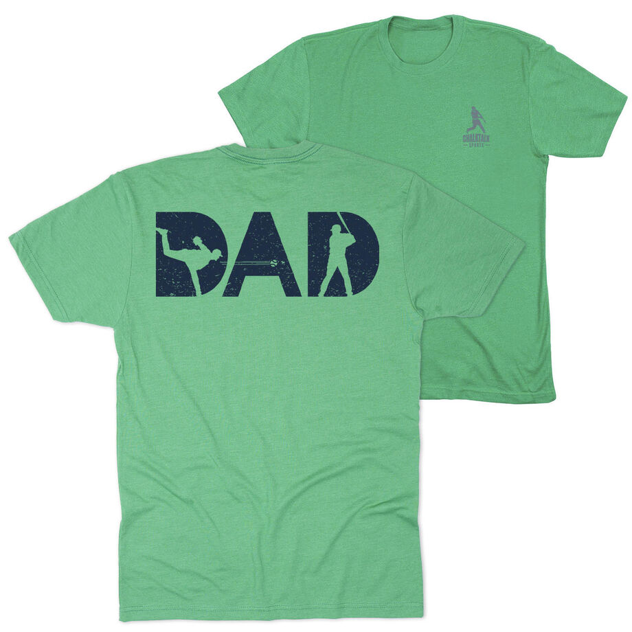 Baseball Short Sleeve T-Shirt - Baseball Dad Silhouette (Back Design)