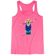 Hockey Flowy Racerback Tank Top - Puck The Hockey Dog